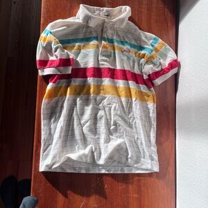 Vintage Striped Crocodile Polo Shirt - Multicolor